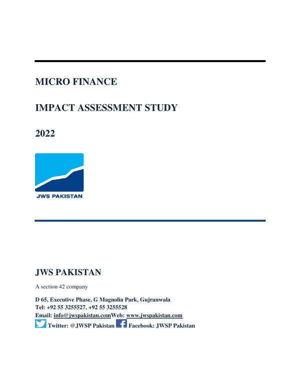 Cover of مائیکرو فنانس کے اثرات کا جائزہ 2022
